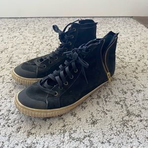 Tretorn Black Sued Hightops sz 8.5